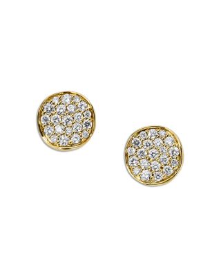 Ippolita 18K Yellow Gold Stardust Diamond Pave Disc Stud Earrings