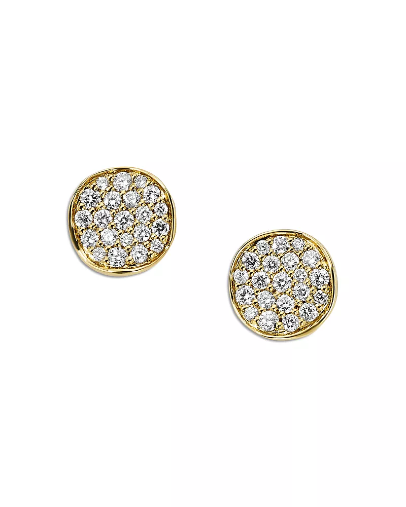 Ippolita 18K Yellow Gold Stardust Diamond Pave Disc Stud Earrings