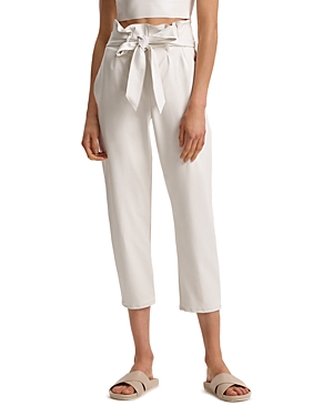 Commando Faux Leather Paperbag Waist Crop Pants In White