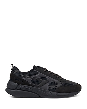 Diesel Sneakers In Mesh And Suede In Black