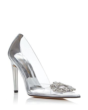 Good American - Women's Cindy Jeweled Pointed Toe Pumps