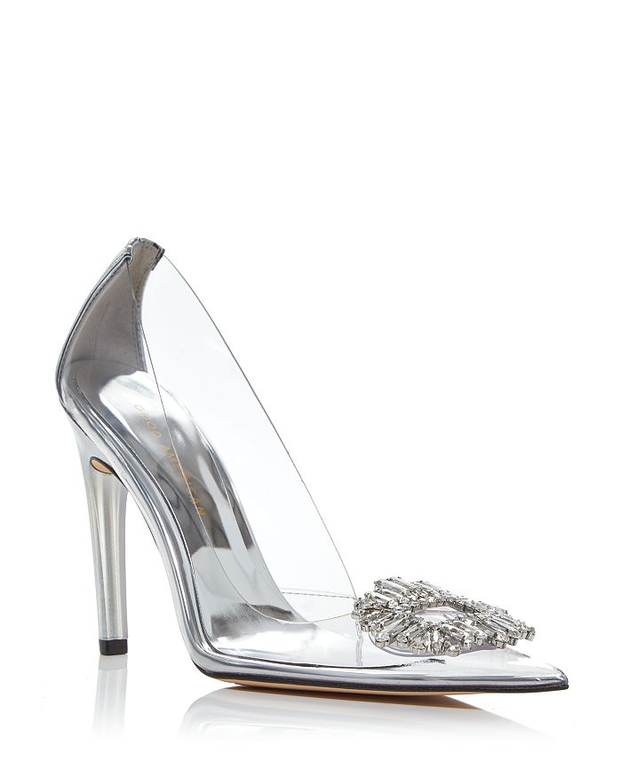 Good American Women's Cindy Jeweled Pointed Toe Pumps