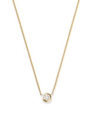Roberto Coin 18K Yellow Gold Diamond Bezel Pendant Necklace, 16"