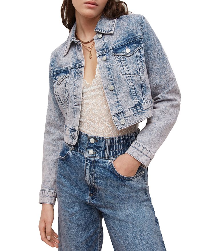 ALLSAINTS Jinx Cropped Denim Jacket in Tinted Indigo Bloomingdale's