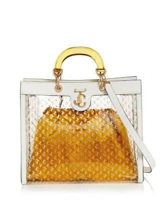 バッグ JIMMY CHOO VARENNE TOTE JIMMY CHOO JC Logo Jacquard Lurex Soft Shiny Calfskin Medium