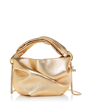 Jimmy Choo Bonny Metallic Leather Handbag In Gold Metallic