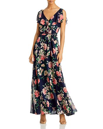 Eliza J Floral Print V Neck Dress | Bloomingdale's