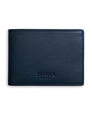 Shinola Vachetta Leather Slim Bifold Wallet In Navy