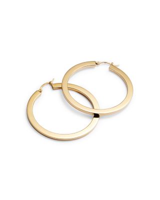 Flattened Hoop Earrings in 14K Yellow Gold - Exclusive