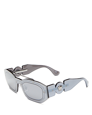 Versace Unisex Brow Bar Geometric Sunglasses, 51mm In Gray