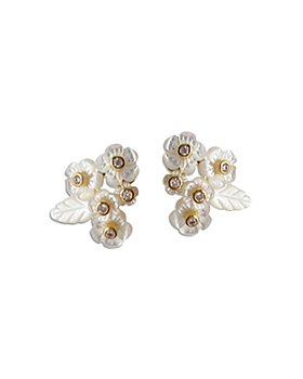 Nicola Bathie - Flower & Leaf Cluster Stud Earrings