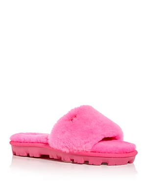 Shop Ugg Women's Cozette Shearling Slide Sandals In Pink