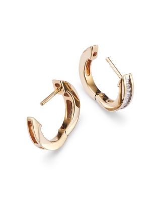 Channel Set Diamond Hoop Earrings in 14K Yellow Gold, 0.25 tcw&nbsp;
