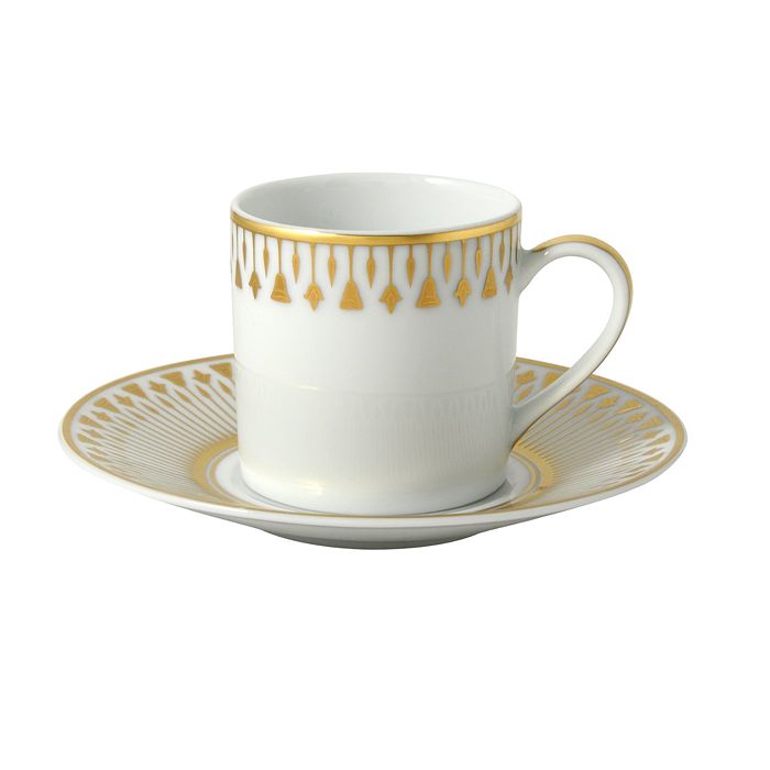 Bernardaud Soleil Levant After Dinner Cup In White/gold