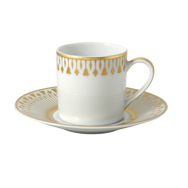 Bernardaud Soleil Levant After Dinner Saucer In White/gold