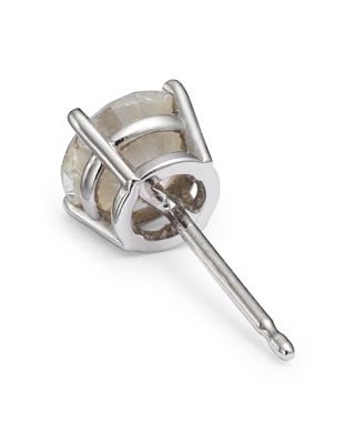 Colorless Certified Round Diamond Stud Earring in 18K White Gold, 2.0 tcw&nbsp;