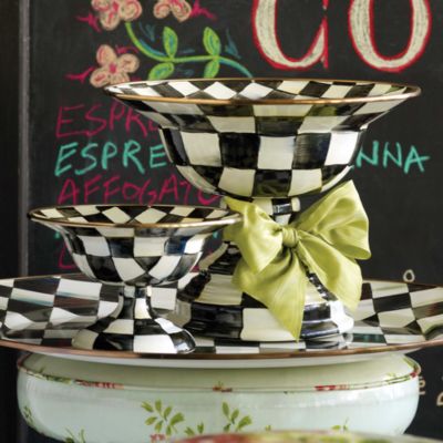 Courtly Check Enamel Compote