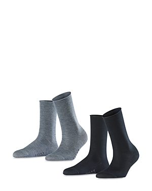 Shop Falke Active Breeze Moisture Management Socks, Set Of 2 In Black/light Grey