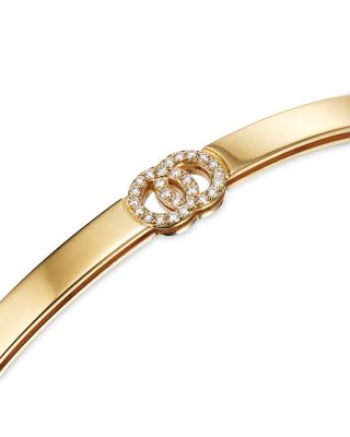 18K Yellow Gold Double O Diamond Hinged Bracelet - 150th Anniversary Exclusive