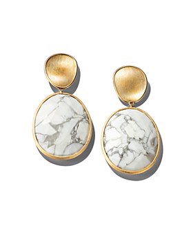 Marco Bicego - 18K Yellow Gold Lunaria Howlite Drop Earrings - 150th Anniversary Exclusive