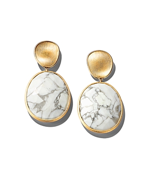 Marco Bicego 18k Yellow Gold Lunaria Howlite Drop Earrings - 150th Anniversary Exclusive In White/gold
