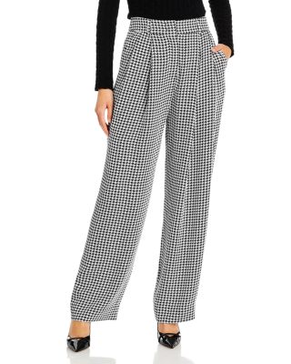 Emporio Armani - Pleated Wide Leg Houndstooth Trousers - 150th Anniversary Exclusive