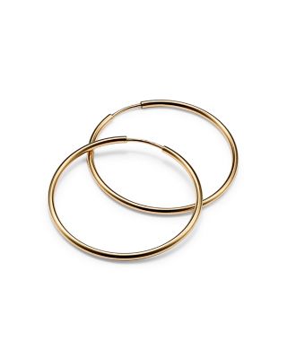 14K Gold Endless Hoop Earrings 