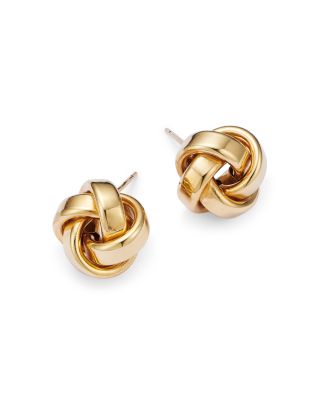 Love Knot Stud Earrings in 14K Yellow Gold