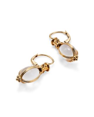 Temple St. Clair 18K Yellow Gold Oval Crystal Amulet Earrings