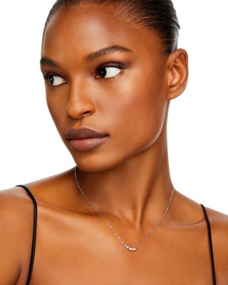Diamond Graduated Bezel Necklace in 14K White Gold, 0.25 tcw&amp;nbsp;