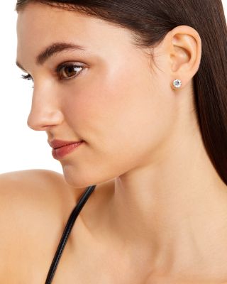 Certified Diamond Solitaire Stud Earrings in 14K White Gold, 3.0 tcw 