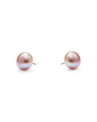 Pink Cultured Freshwater Pearl Stud Earrings in 14K Yellow Gold 