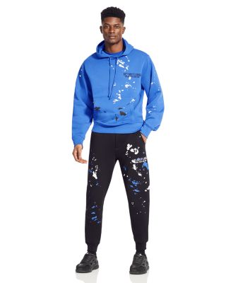 Helmut Lang Paint splatter Pullover Hoodie 150th Anniversary Exclusive In Blue ModeSens