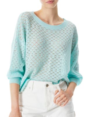 Womens alice + olivia ivory Martha Pointelle-Knit Sweater