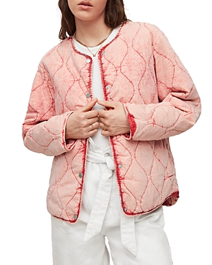 Allsaints Reign Onion Quilted Jacket In Pink