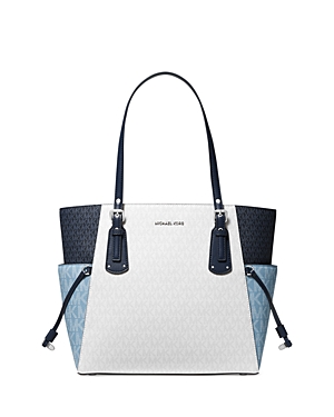 Michael Michael Kors Voyager Tote In Chambray/navy/silver