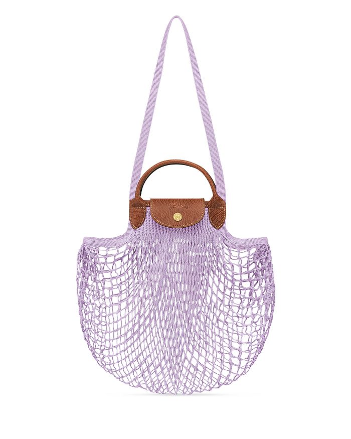 Longchamp Le Pliage Filet Knit Bag In Lilac