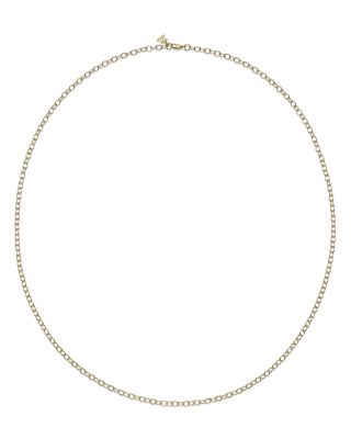 18K Yellow Gold Oval Link Chain Necklace, 24"
