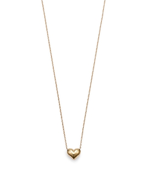 Bloomingdale's Puffed Heart Necklace in 14K Yellow Gold, 18 - 100% Exclusive