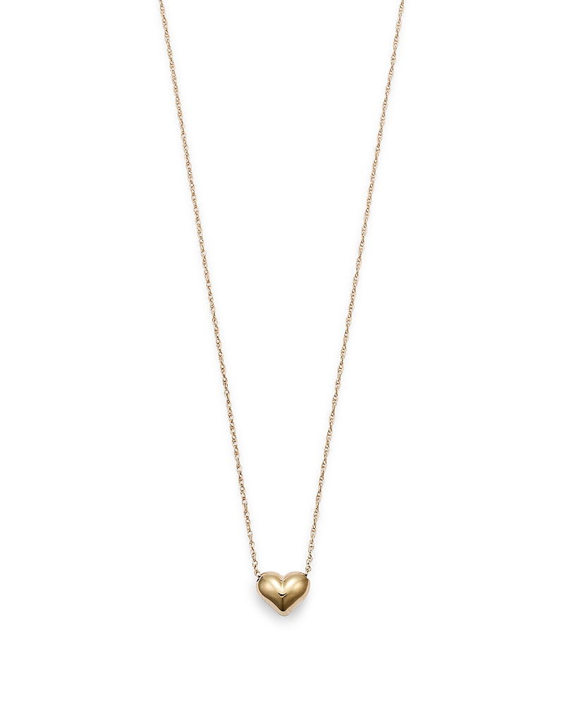 Bloomingdale's Fine Collection Puffed Heart Necklace in 14K Yellow Gold, 18