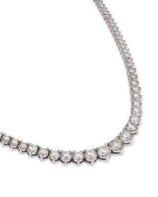 Certified Diamond Tennis Necklace in 14K White Gold, 10.0 tcw&nbsp;