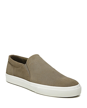 Vince Men's Fletcher Suede Slip-on Sneakers In Flint