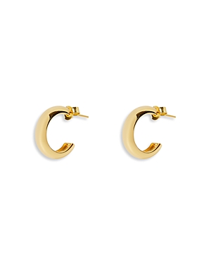 C Hoop Earrings in 14K Gold Plate