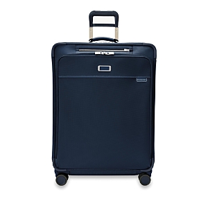 Shop Briggs & Riley Baseline Large Expandable Spinner Suitcase In Navy