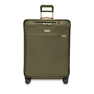 Shop Briggs & Riley Baseline Large Expandable Spinner Suitcase In Olive
