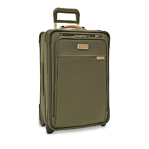 Shop Briggs & Riley Baseline Essential 2 Wheel Carry On Suitcase In Olive