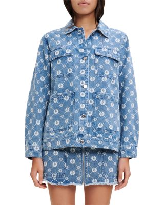 Maje - Bmoon Monogrammed Denim Jacket