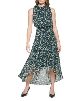 KARL LAGERFELD PARIS Mock Neck Maxi Dress | Bloomingdale's