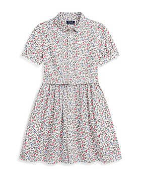 Ralph Lauren - Girls' Floral Cotton Oxford Shirt Dress - Little Kid, Big Kid