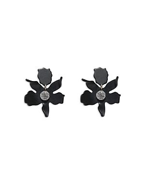 Lele Sadoughi Crystal Clip-on Drop Earrings In Black/gold